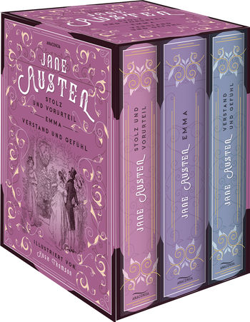 Jane Austen, Stolz und Vorurteil - Emma - Verstand und Gefühl (illustriert) (3 Bände im Schuber)